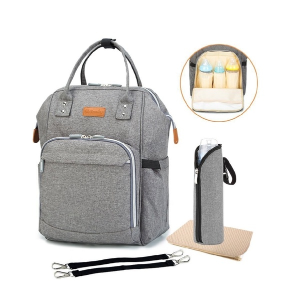 Handbags - Grey diaper bag backpack